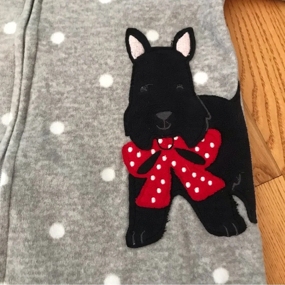 Carter’s footie footed fleece pajamas puppy dog PJs polka dot girls sz 18 months